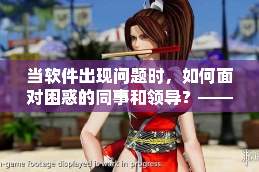 当软件出现问题时，如何面对困惑的同事和领导？——解决方案