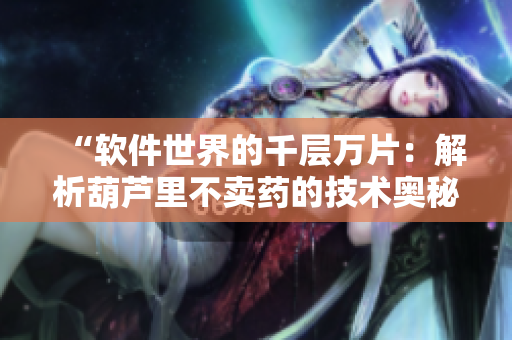 “软件世界的千层万片：解析葫芦里不卖药的技术奥秘”