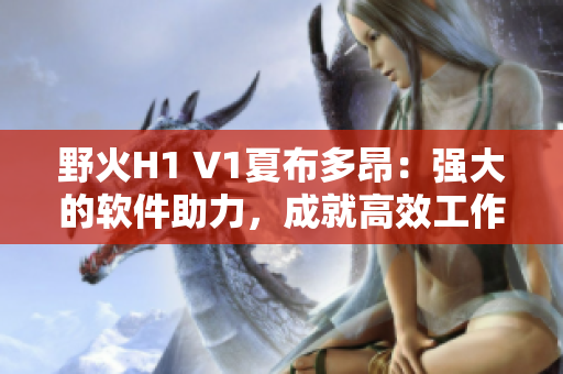 野火H1 V1夏布多昂：强大的软件助力，成就高效工作！