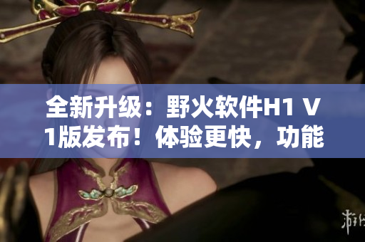 全新升级：野火软件H1 V1版发布！体验更快，功能更强大！