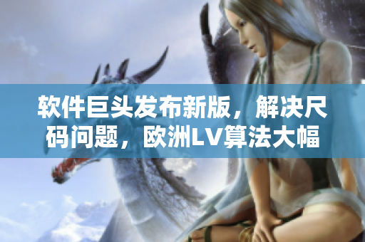 软件巨头发布新版，解决尺码问题，欧洲LV算法大幅优化！