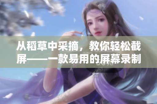 从稻草中采摘，教你轻松截屏——一款易用的屏幕录制软件.