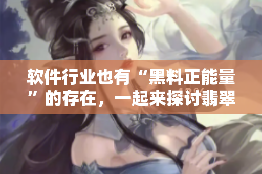 软件行业也有“黑料正能量”的存在，一起来探讨翡翠手镯背后的故事！