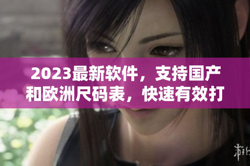 2023最新软件，支持国产和欧洲尺码表，快速有效打造您的完美尺码！