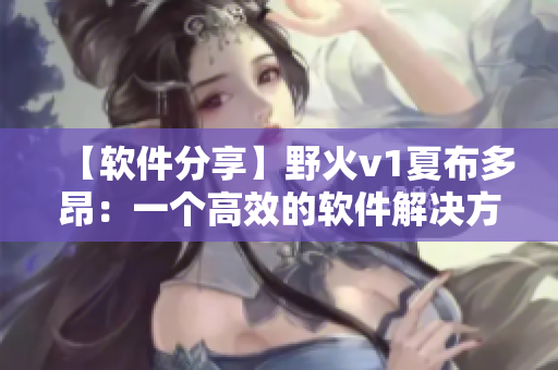 【软件分享】野火v1夏布多昂：一个高效的软件解决方案