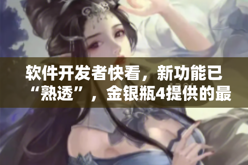 软件开发者快看，新功能已“熟透”，金银瓶4提供的最新更新让您事半功倍！