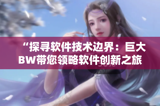 “探寻软件技术边界：巨大BW带您领略软件创新之旅”