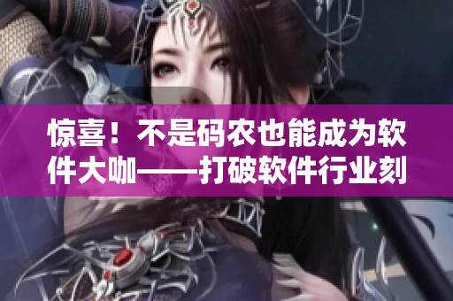惊喜！不是码农也能成为软件大咖——打破软件行业刻板印象