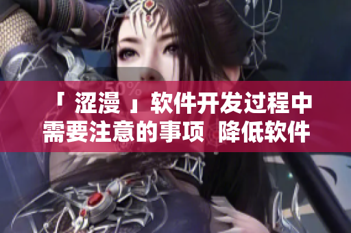 「 涩漫 」软件开发过程中 需要注意的事项  降低软件错误率