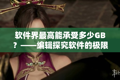 软件界最高能承受多少GB？——编辑探究软件的极限容量限制