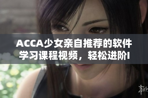 ACCA少女亲自推荐的软件学习课程视频，轻松进阶IT行业！
