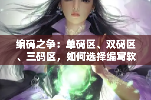 编码之争：单码区、双码区、三码区，如何选择编写软件？