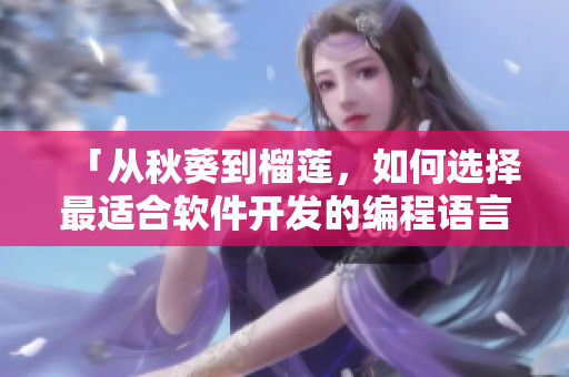 「从秋葵到榴莲，如何选择最适合软件开发的编程语言？」