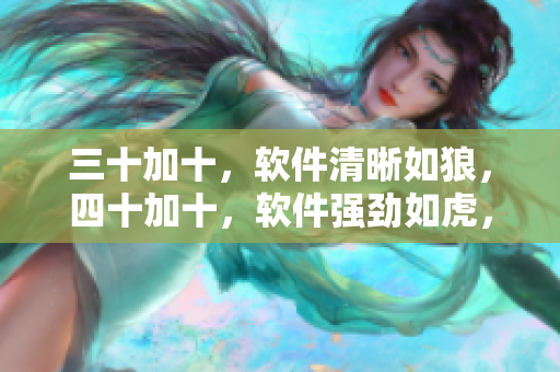 三十加十，软件清晰如狼，四十加十，软件强劲如虎，五十有余，软件流畅如风
