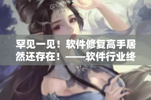 罕见一见！软件修复高手居然还存在！——软件行业终极维修高手