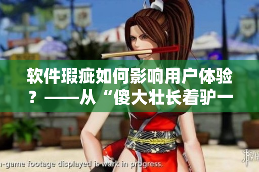 软件瑕疵如何影响用户体验？——从“傻大壮长着驴一样的东西”谈起