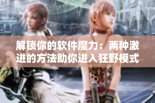 解锁你的软件魔力：两种激进的方法助你进入狂野模式！