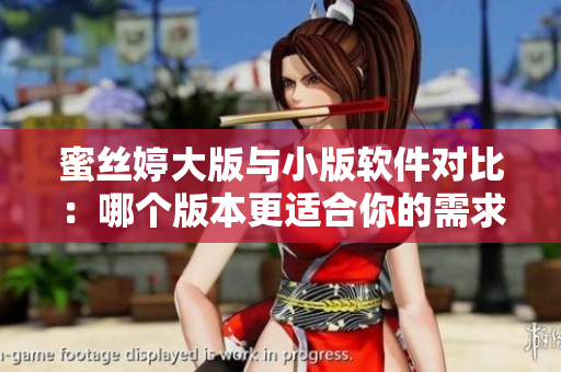 蜜丝婷大版与小版软件对比：哪个版本更适合你的需求？