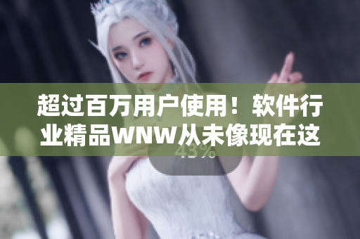 超过百万用户使用！软件行业精品WNW从未像现在这样值得购买！