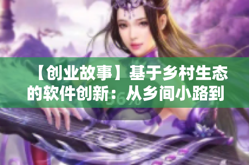 【创业故事】基于乡村生态的软件创新：从乡间小路到市场的艰难之路