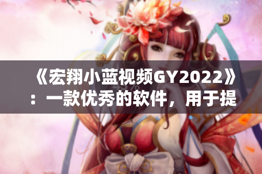 《宏翔小蓝视频GY2022》：一款优秀的软件，用于提高效率和创造力