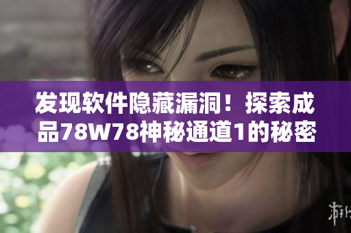 发现软件隐藏漏洞！探索成品78W78神秘通道1的秘密