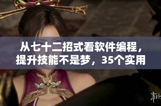从七十二招式看软件编程，提升技能不是梦，35个实用技巧等你掌握！